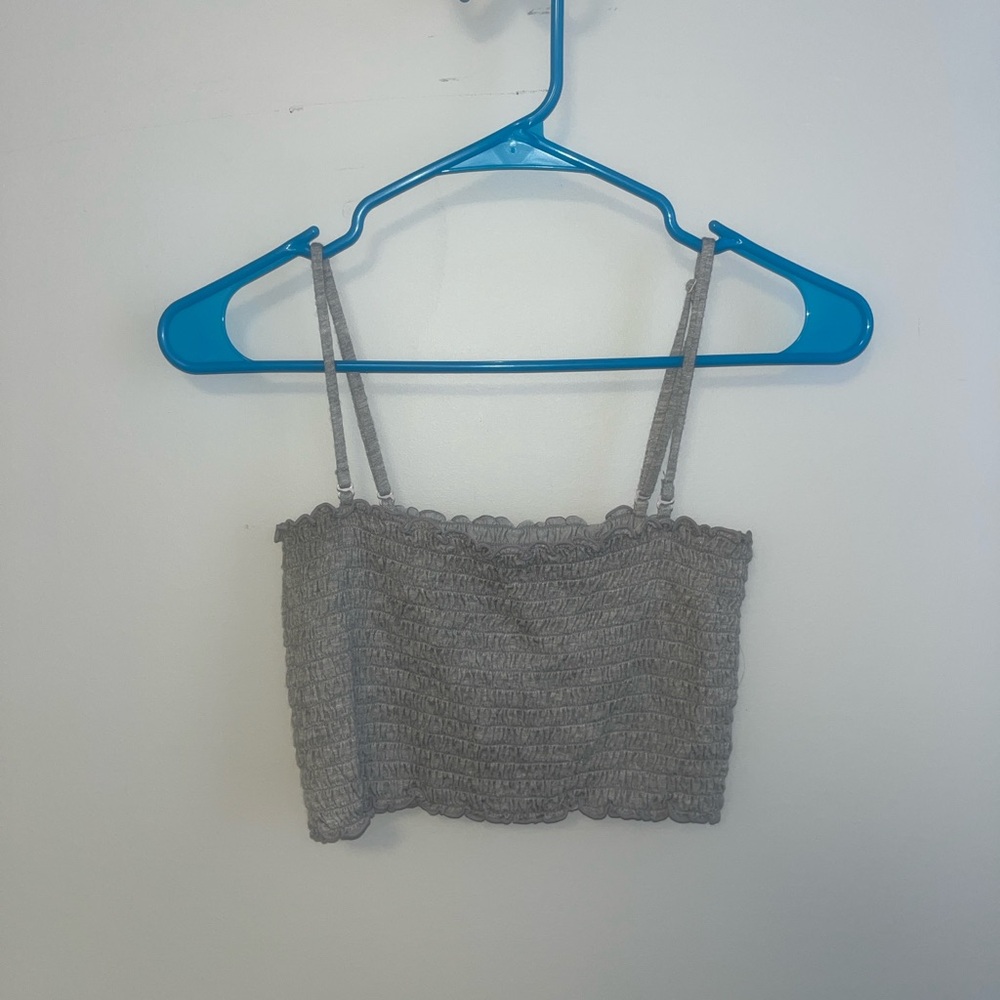 Gray Crop Camisole Tank Top